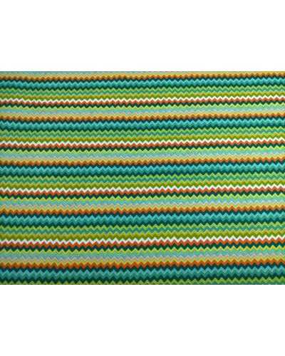 50 Cm Tessuto Puro Cotone Stampato Zig Zag Missoni H 150