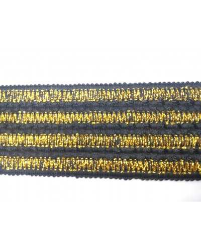 50 Cm Passamaneria Elastico Chanel Rigato Lurex Oro Alto 7 Cm