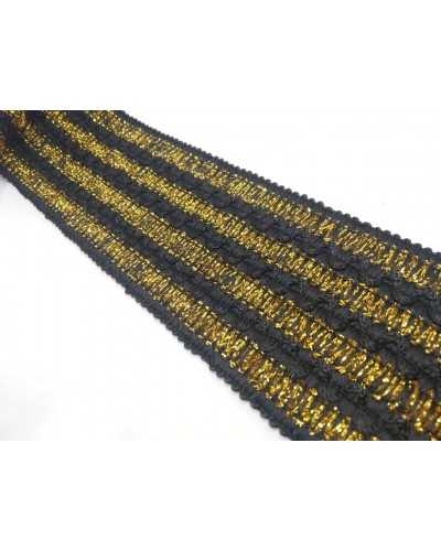 50 Cm Passamaneria Elastico Chanel Rigato Lurex Oro Alto 7 Cm