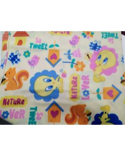 50 Cm Looney Tunes Printed Fleece Fabric H 150 Cm