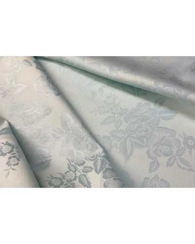 50 Cm Fiandra Pure Cotton Tablecloth Light Blue Flowers H 180