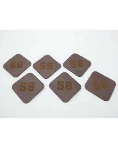 Iron-On Faux Leather Patch 58 Brown Iron-on 3x3 Cm