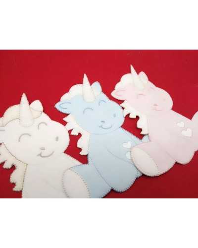 Ecusson Thermocollant Bébé Licorne Brodé 16x15 Cm
