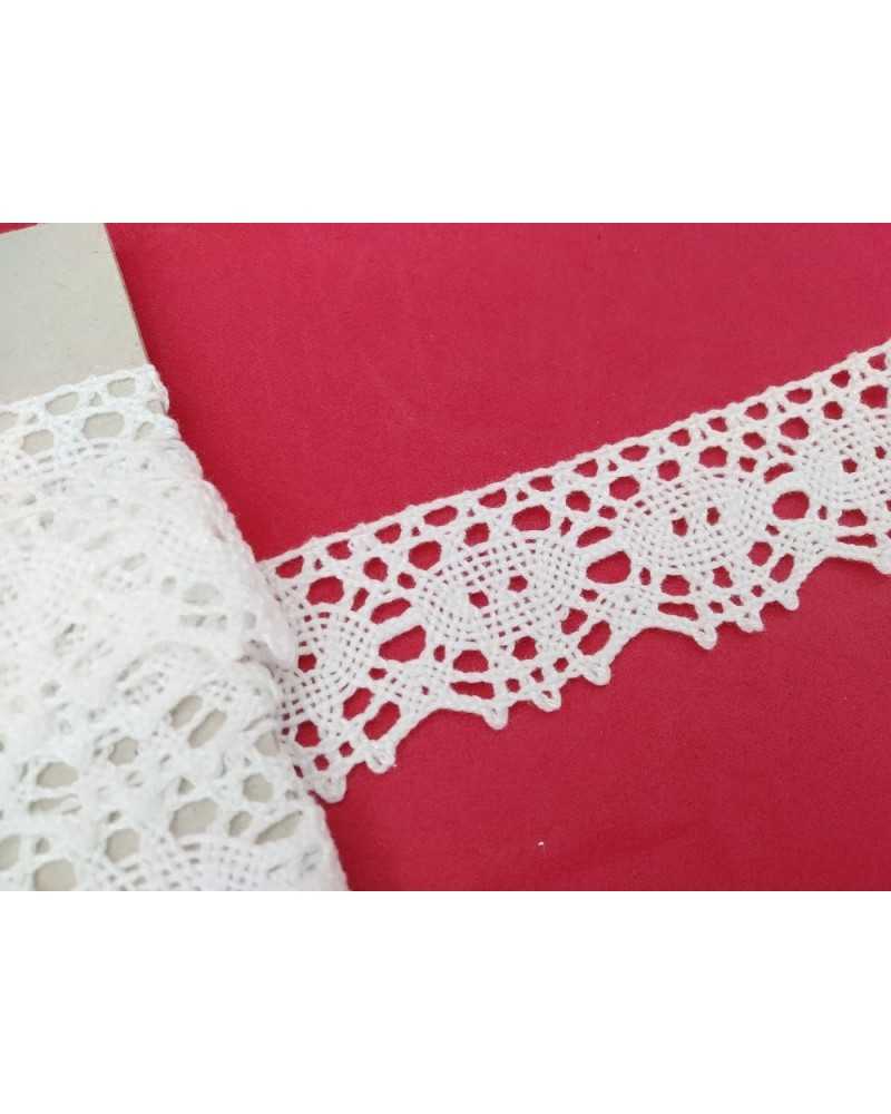 Lace Cotton Bobbin Lace Scalloped Net Tip High 35 Mm