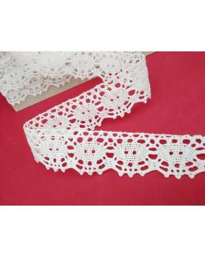 Lace Cotton Bobbin Lace Scalloped Net Tip High 35 Mm
