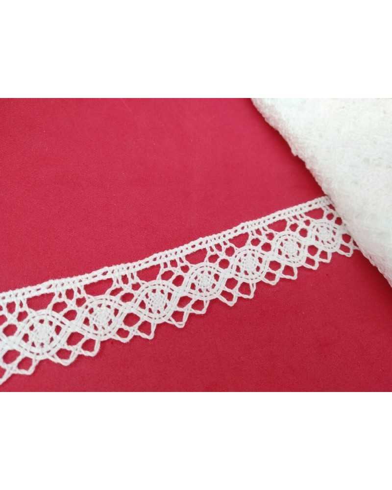 Dentelle Coton Dentelle Aux fuseaux Filet Festonné Pointe Haute 2 Cm