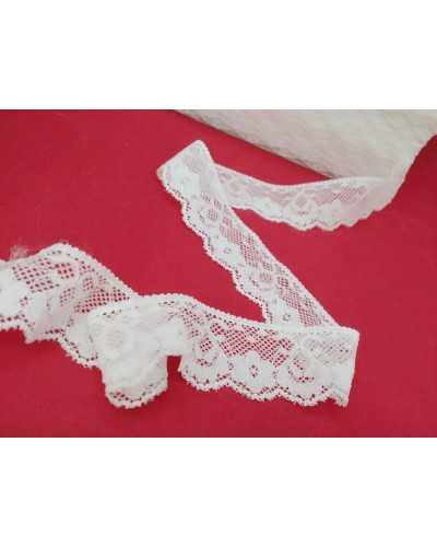 Besatz elastische Spitze Raschelblume hoch 3 cm