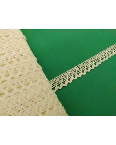 Passamaneria Pizzo Merletto Ricamato Cotone Punta Alto 1,4 Cm
