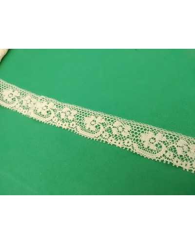 Passementerie Dentelle Broderie Valencienne Pur Coton Hauteur 17 Mm