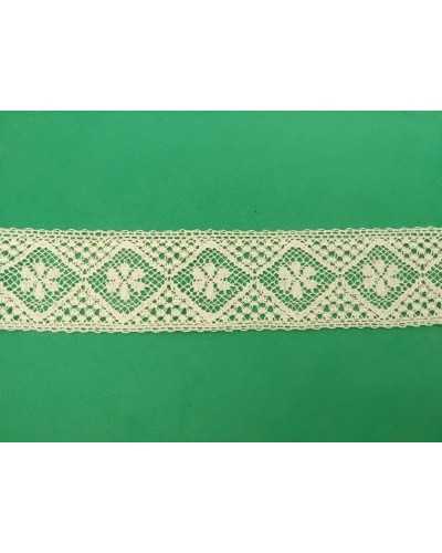 Dentelle Dentelle Brodée Valencienne Losange Fleur Cloison Pur Coton Haut 27 Mm