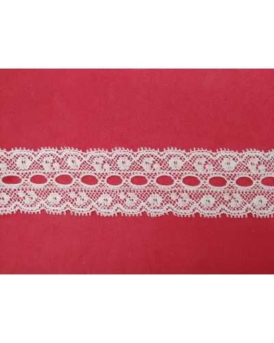 Spitze bestickte Spitze Valencienne Passanastro Pois reine Baumwolle hoch 25 mm