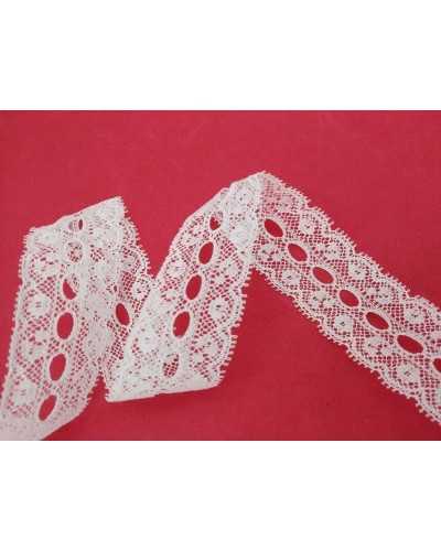 Encaje Bordado Encaje Valencienne Passanastro Pois Algodón Puro Alto 25 Mm