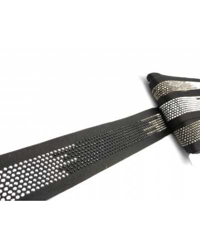 50 Cm Ribbon Trimmings Strass Degradè Black Silver High 35 Mm