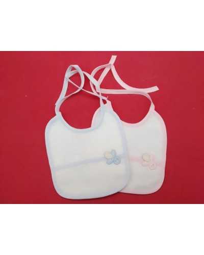 Bib Bavette Pacifier Gimlet Aida Cloth Organic Cotton Terry Embroidery 16x18