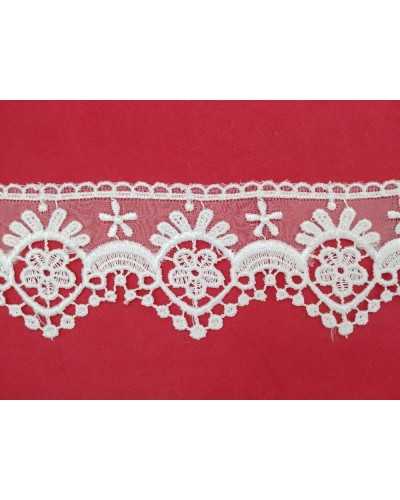 Garnituren, Spitze, Makramee, Organzaspitze, Stickerei, weiße Blume, 6 cm hoch