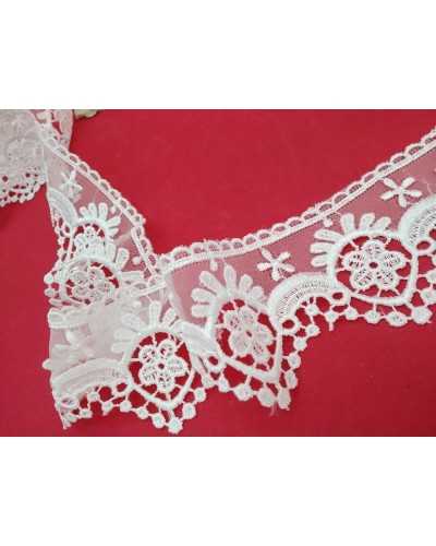 Garnituren, Spitze, Makramee, Organzaspitze, Stickerei, weiße Blume, 6 cm hoch