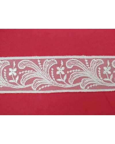 Dentelle Tulle Blanc Broderie Fleur Feuille Cloison 4 cm de haut