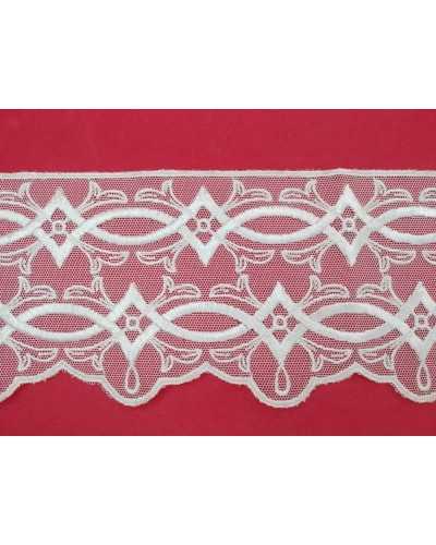 Lace Tulle Embroidered White Rhombus Cotton High 85 Mm
