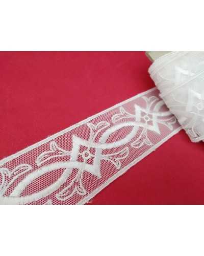 White Tule Lace Embroidered Partition Edge High 4 Cm