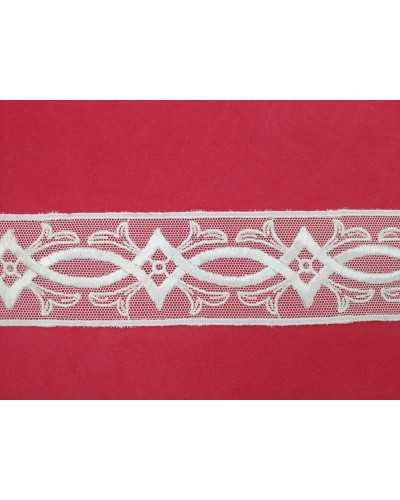 Pizzo Bianco Tule Ricamato Tramezzo Bordo Alto 4 Cm