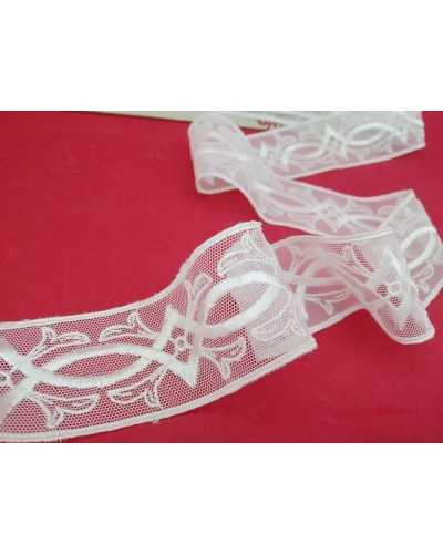 White Tule Lace Embroidered Partition Edge High 4 Cm