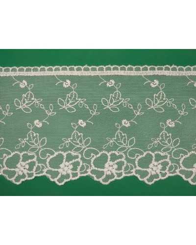 Trimmings Tulle Lace Flowers Scalloped Cream High 15 Cm