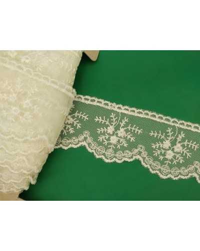 Dentelle Dentelle Tulle Brodé Fleur Festonnée Haut 6 Cm