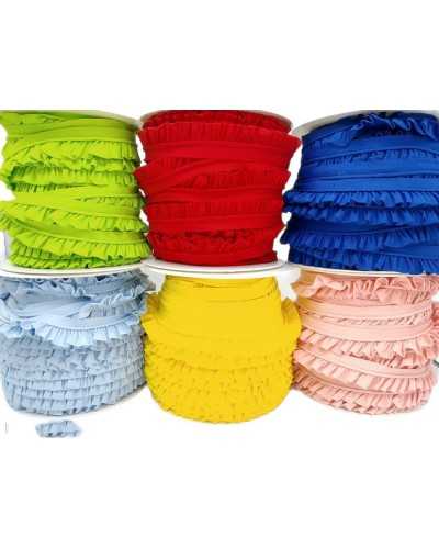 Trimmings Profile Rouches Smooth Fringe Mixed Cotton Plain 25 Mm High