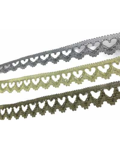 Passementerie Lurex Coeur Transparent 2 Cm De Haut