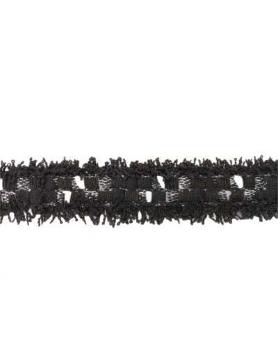 Passementerie Chanel Modele Fringe Couverture Noir Blanc Point 2 Cm De Haut