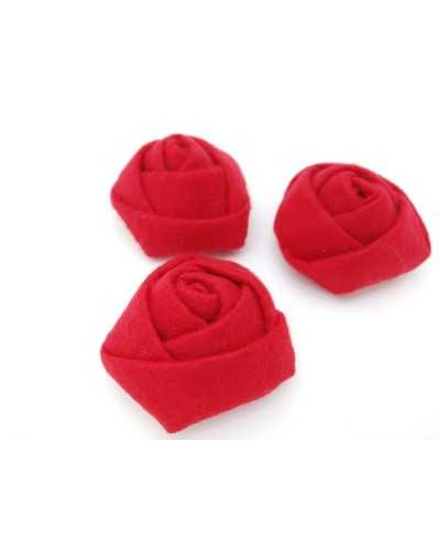 Application de fleur de rose Tissu de couture Lenci rouge 5x5 m h 2,5
