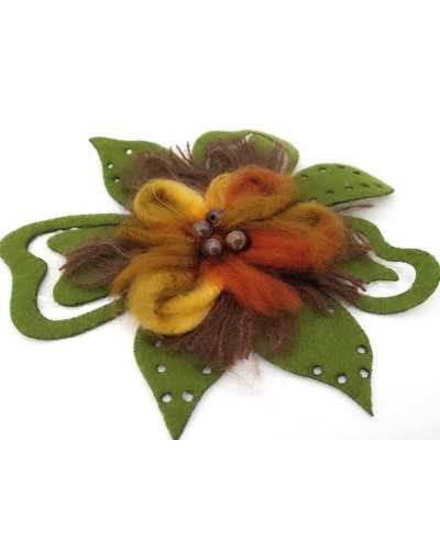 Aplicación Parche Termoadhesivo Tela Flor Tallada Perlas 16x14 Cm