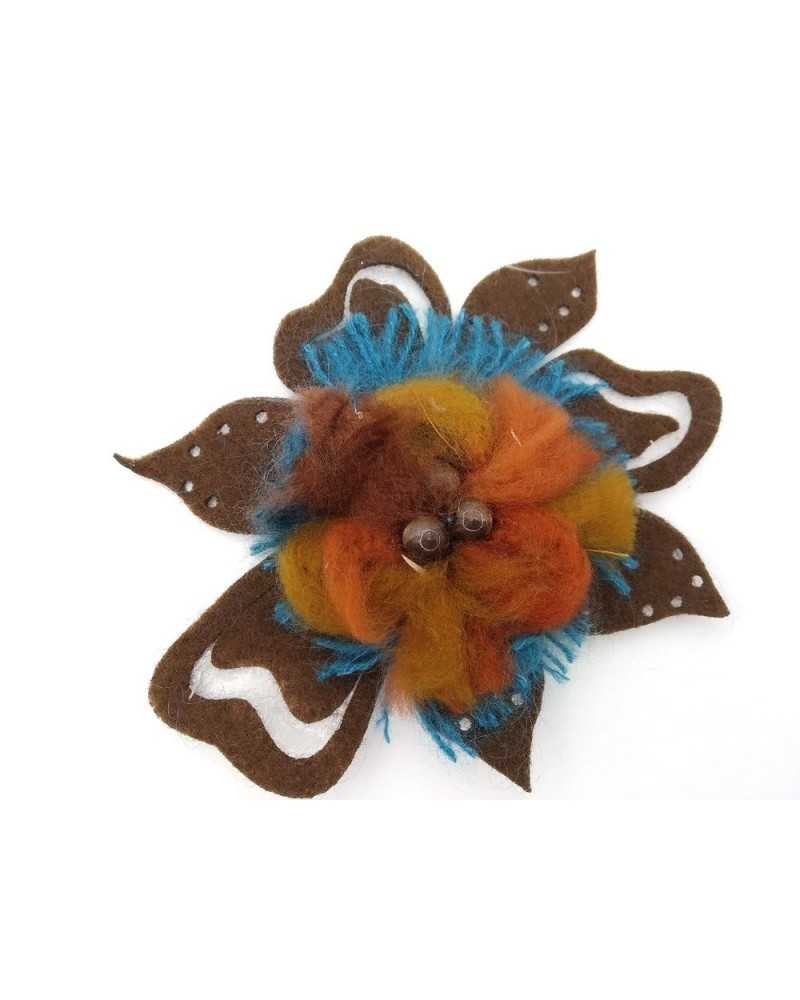 Aplicación Parche Termoadhesivo Tela Flor Tallada Perlas 16x14 Cm