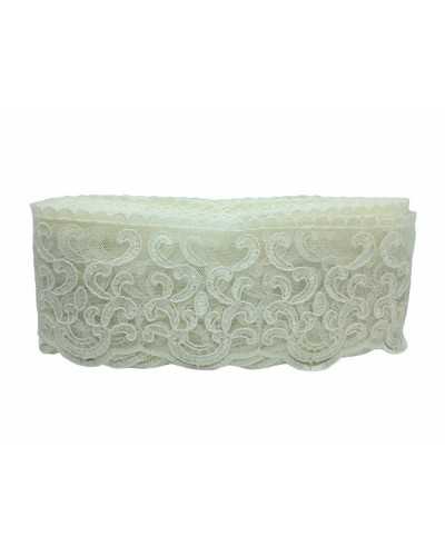 Passementerie Dentelle Tulle Rebrodè Dentelle Festonnée Brodée 11 Cm De Haut