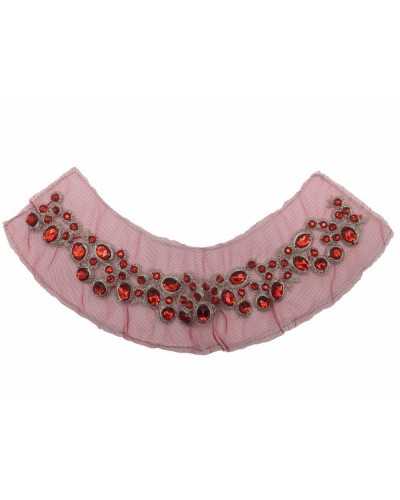 Application Base Cou Cousue Tulle Cousu Pierres 28x15 Cm