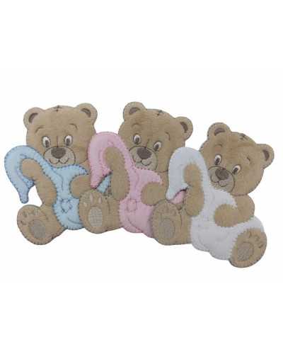 Application thermocollante Velours Broderie Patch Baby Bear Cover 75x85 Mm