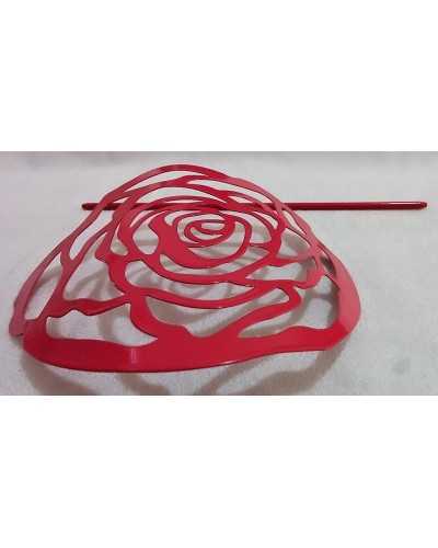 Porta cortinas acero modelo flor lacado fucsia 16x16 cm 