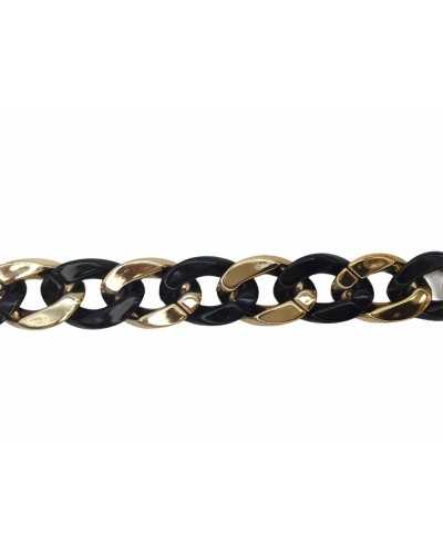 50 Cm Bicolor Black Chain Fashion Clothing Trimmings Smooth Glossy Resin High 17 Mm