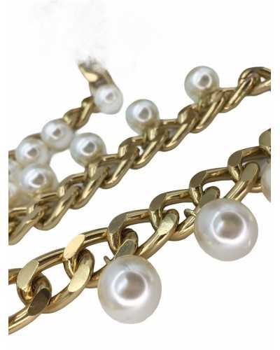 50 cm brillant perle métal chaîne mode vêtements passementerie haut 3 cm