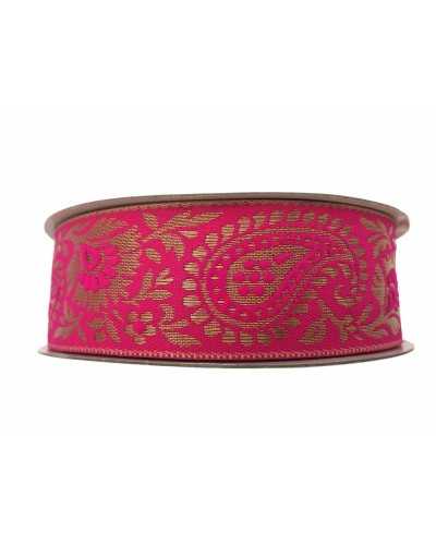 Besätze Trennwand Gallone Kaschmir Design Gold Lurex Stickerei 3 cm hoch