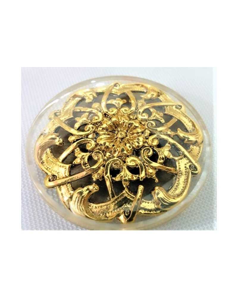 Botón joya de 70 cm 4,5 con revestimiento transparente incrustado