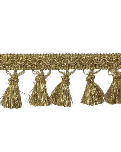 Pasamanería Flecos Cebollino Oro Lurex Borla Alto 65 Mm