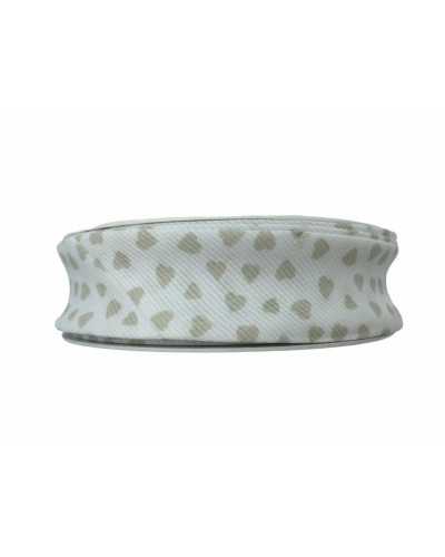 Sbieco Diagonale Nastro Traversino Cotone Millerighe Piquet Cuori Alto 25 Mm