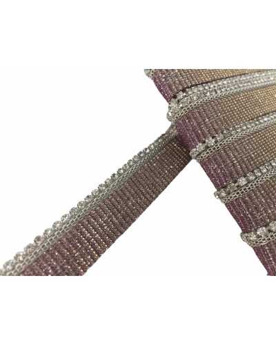 50 Cm Passementerie Strass Lurex Hot-Fix 15 Mm De Haut