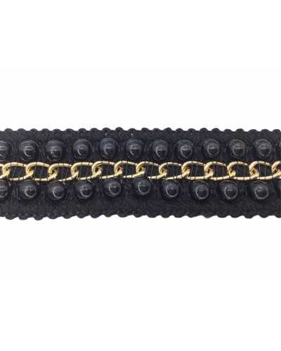 50 cm lange goldene Metallkette mit Perlenrand, 25 mm hoch