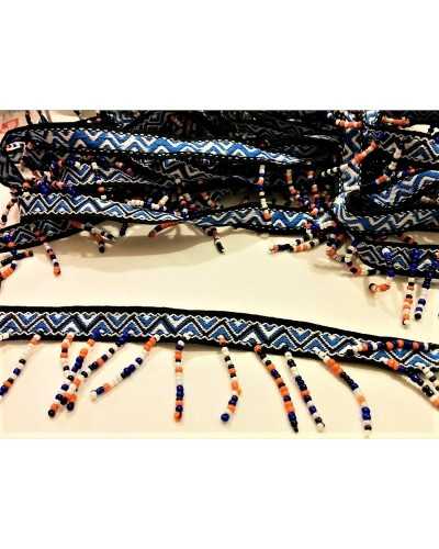 Cuentas de moda con diseño de rombos y flecos de borde de 50 cm, 4 cm de altura