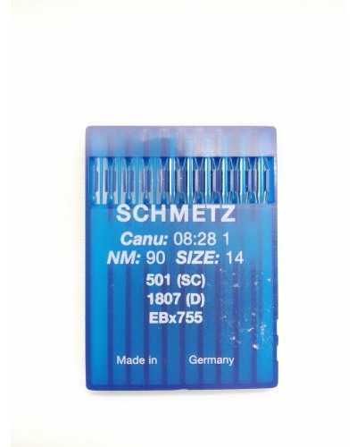 10 aiguilles pour machine à coudre industrielle Schmetz NM:90 TAILLE:14 501(SC) 1807(D) EBx755