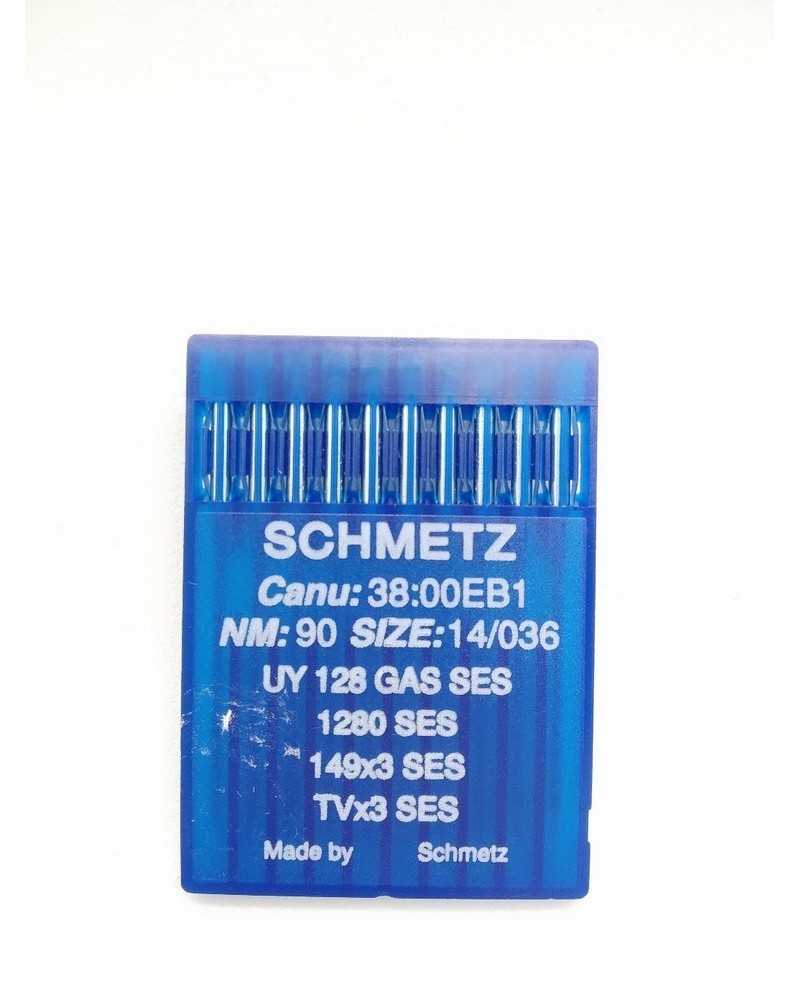 10 Schmetz Industrienähmaschinennadeln NM:90 GRÖSSE:14/036 UY128GAS SES 1280 SES 149x3 TVx3