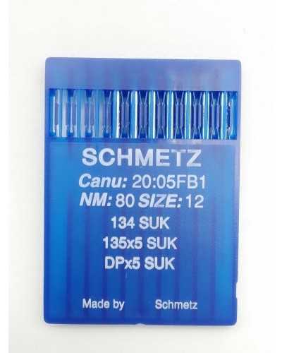 10 aiguilles pour machine à coudre industrielle Schmetz NM:80 TAILLE:12 134SUK 135x5SUK DPx5SUK
