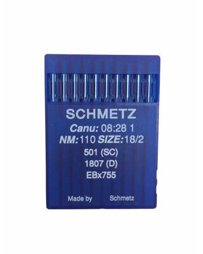 10 Schmetz Industrial Sewing Machine Needles NM:110 SIZE:18/12 501 (SC) 1807(D) EBx755